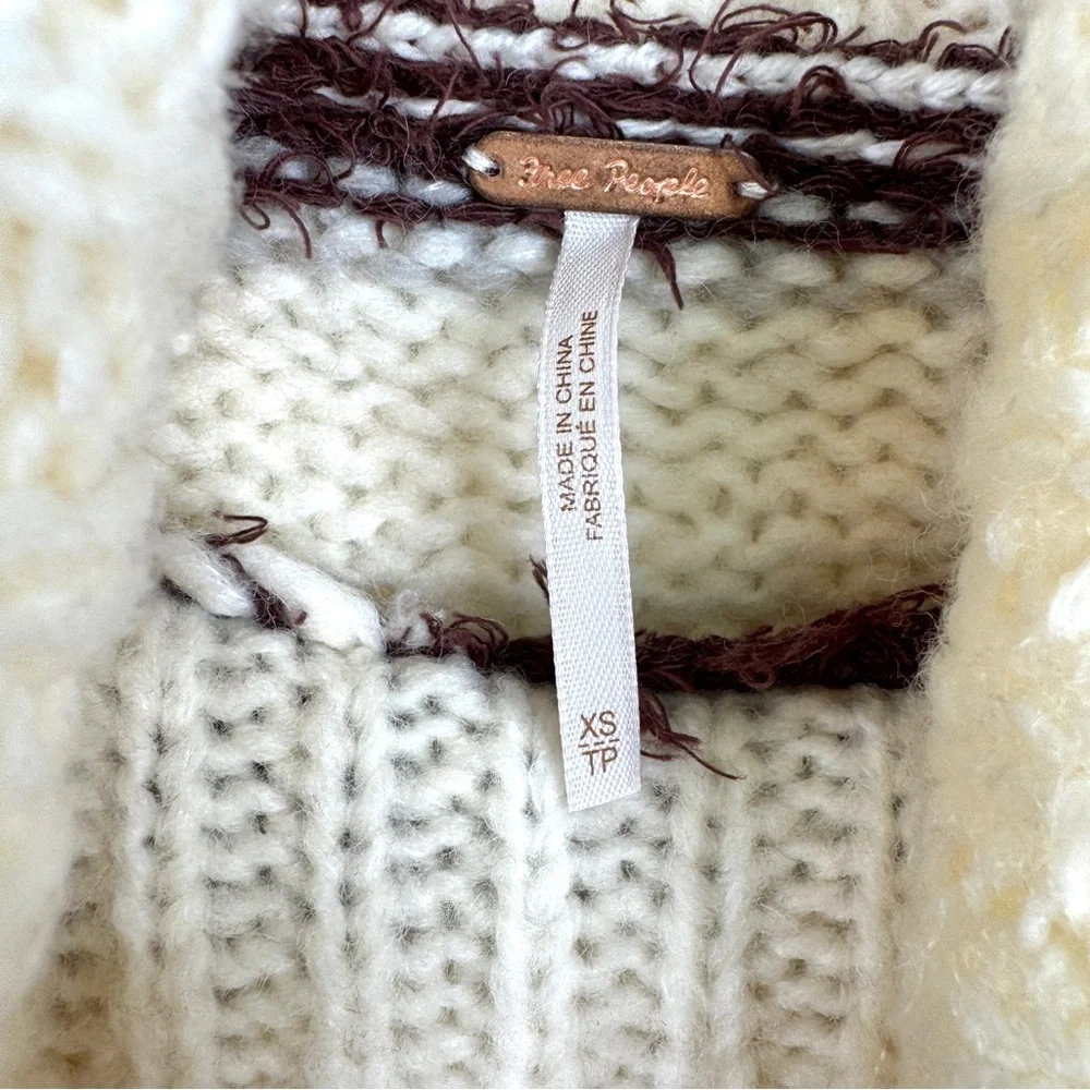 FREE PEOPLE Check Me Out Sweater NEW Winter Fog Size XS